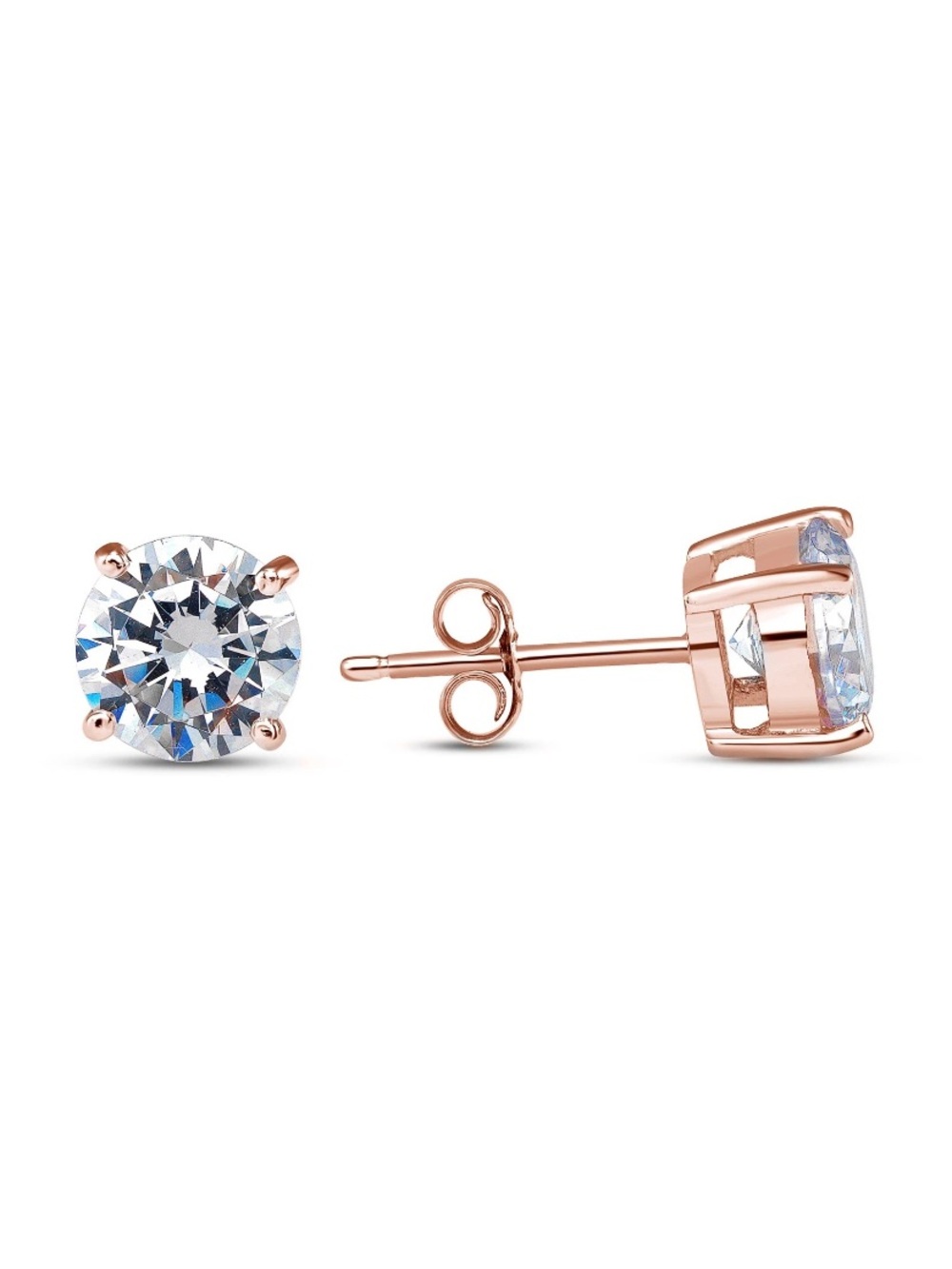 Henry Bendell 925 square CZ Solitaire Stud Earrings - Classic Sparkle
